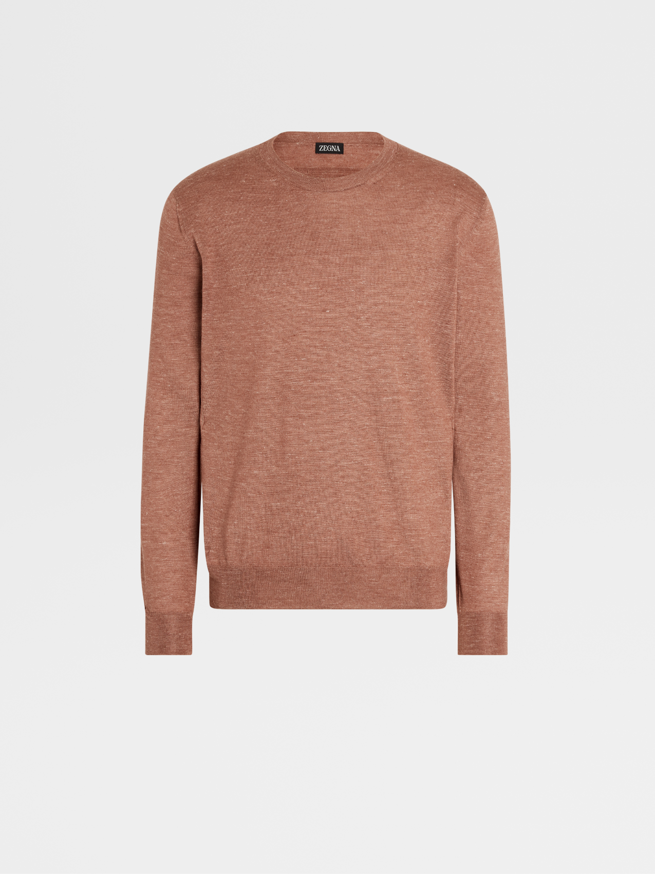 Light Burgundy Silk Cashmere and Linen Knit Crewneck